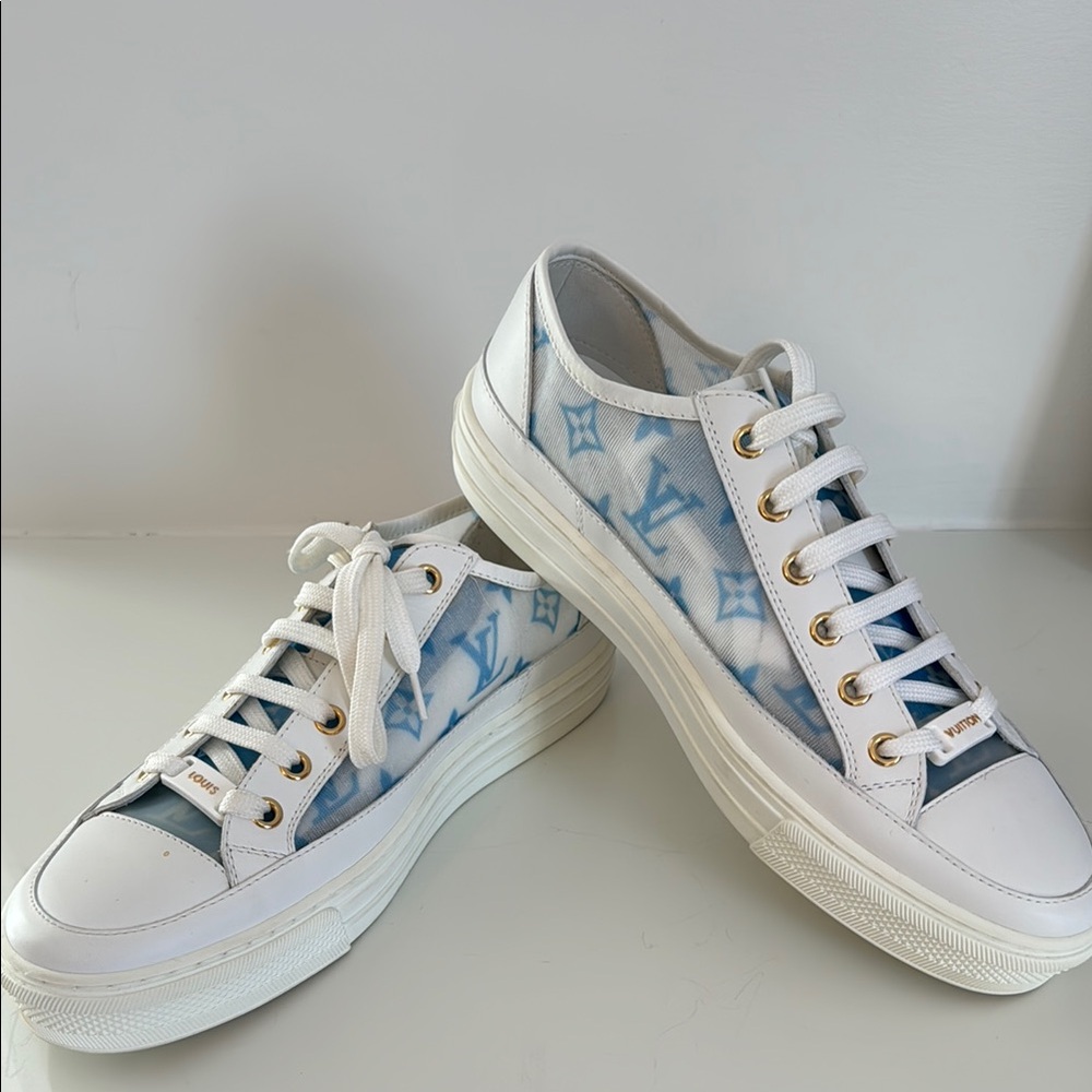 Louis Vuitton Blue and White Stellar Sneakers - size 8.5